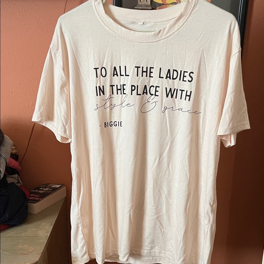 White Graphic T-Shirt with Quote
